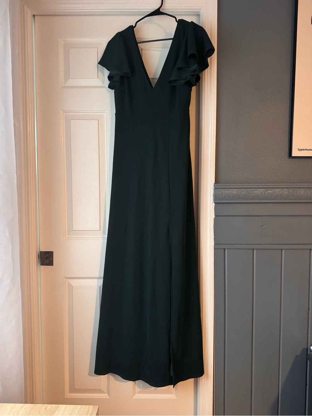 Birdy grey - Hannah - emerald V-Neck Flutter Sleeve Maxi Dress